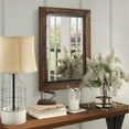 thumbnail image 3 of YOSHOOT Rustic Wooden Framed Wall Mirror, Natural Wood and Iron Bathroom Vanity Mirror for Farmhouse Decor,Vertical or Horizontal Hanging,40*26", 3 of 8