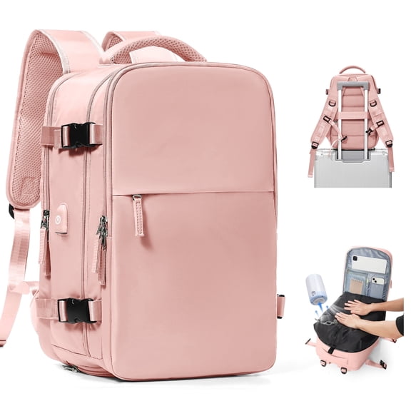 AOMRCOL Vacuum Seal Compression Large Travel Backpack with Air Pump, Flight Approved Carry On Waterproof Work Laptop Suitcase