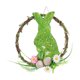thumbnail image 2 of Corona de conejito de Pascua para la puerta principal, corona de conejo verde de madera de ratán de 10 pulgadas con flores artificiales, decoración primaveral para interior y exterior, 2 of 9