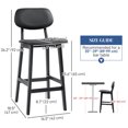 thumbnail image 3 of HOMCOM Bar Stools Set of 2, Counter Height Barstools with Solid Wood Legs, 3 of 10
