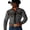 Gray, variant on Western Retro Floral Print Long Sleeve Button Down Shirt for Cowboy Party and Outdoor Events Black L