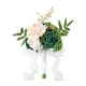 thumbnail image 2 of Ramo de novia de rosas artificiales de 29 cm con borlas y cinta para fotografía Verde, 2 of 9