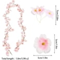 thumbnail image 2 of 6pcs Artificial Cherry Blossom Flower Vines Faux Flowers for Outdoors Hanging Silk Flowers Garland for Wedding Party Home Japanese Kawaii Decor, 2 of 4