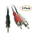 thumbnail image 1 of C&E 3.5mm Stereo to RCA Audio Cable, 3.5mm Stereo Male to Dual RCA Male (Right and Left), 50 Feet, 5 Pack, 1 of 2