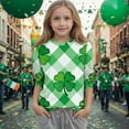 thumbnail image 5 of Pileajo St Patrick's Day Shirts for Kids Summer 3/4 Sleeve Round Neck Tees Boys Girls Shamrock Graphic Printed Tops, 5 of 6