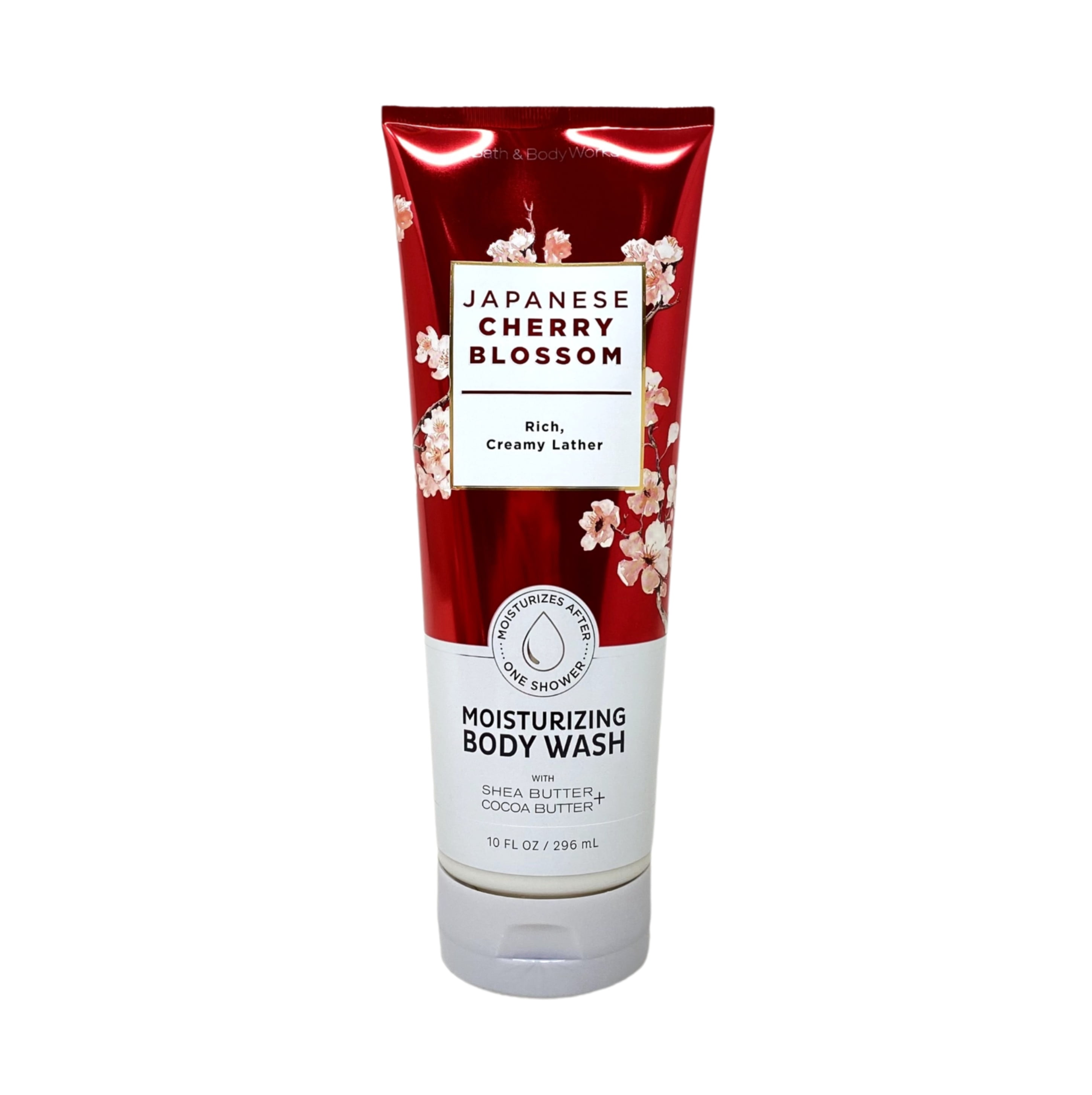 Bath & Body Works Japanese Cherry Blossom - 2 Moisturizing Body Washes with a Cherry On Top Bar Soap