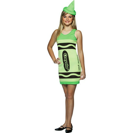 Crayola Screaming Green Tank Dress Teen Halloween Costume - One Size