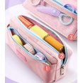 thumbnail image 2 of Estuche para lápices de almacenamiento de papelería con asa, estuche para lápices con múltiples compartimentos, estuche para lápices para aliviar el estrés con pata de gato,11 Feliz Sencillez, 2 of 5