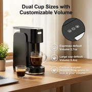 GVODE 4-in-1 Single Serve Coffee Maker, 3-Second Heat-Up, 20 Bar Espresso Machine, for K-Cup, Nespresso Original, DG Pods & Grounds, Black