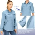 thumbnail image 6 of POENTAB Long Sleeve Casual Shirts for Women Button Down Quick Dry Hiking Fishing Work Shirt UPF 50+ UV Sun Protection Summer Fall Tops, 6 of 7