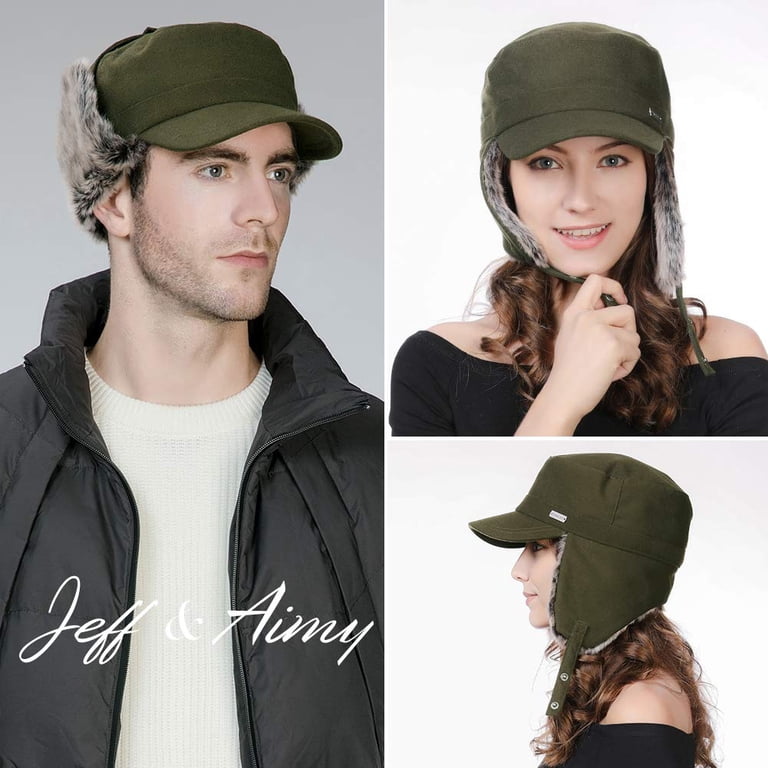 Comhats Mens Winter Baseball Army Cap Trapper Warm Lined  display picture 1