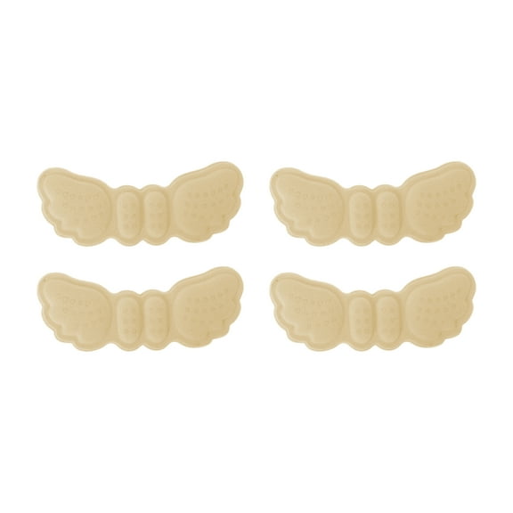 Unique Bargains 2 Pair Heel Pads Wing-shaped Thin Heel Pads for Shoes Nude