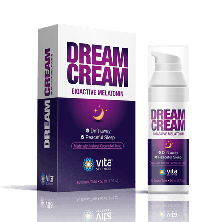 Vita Sciences Dream Cream Bioactive Melatonin, Topical Cream for Relaxation and Sleep Support, 1.7 oz