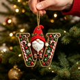 thumbnail image 5 of romoty Personalized Christmas Letter Ornaments, Cute Gnome Kitten Initial Pendants, 2D Flat Acrylic Monogram Tree Car Mirror Decor, 5 of 6