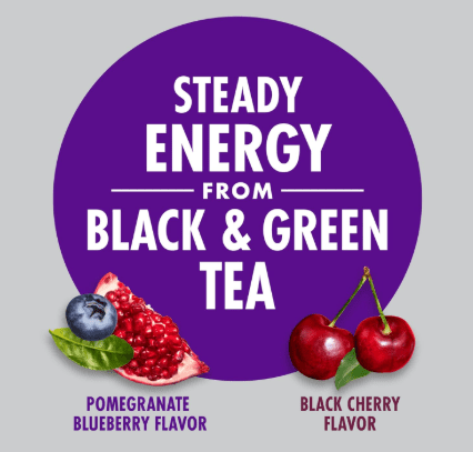 V8 +Energy Black Cherry and Pomegranate Blueberry Juice Energy Drinks, 8 fl oz Can (24 Pack)