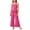 Hot Pink, variant on Girls 2 Piece Outfits Peplum Spaghetti Strap Top Wide Leg Pants Set Casual Kids Summer Clothes
