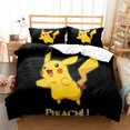 thumbnail image 1 of 3D Digital Printing Cartoon Pikachu Quilt Cover Pillowcase Bedding Three-Piece Set PKQ12 150*200, 1 of 2