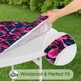 thumbnail image 5 of Pioneer Flower Floral Print Pattern Round Fitted Tablecloth with Elastic Edge,Dining Table Cover Waterproof,Outdoor Round Tablecloth for Camping,Dining,Indoor and Outdoor, 5 of 7