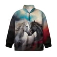 thumbnail image 4 of Uorisanigo Oversized Girls Half Zip Pullover Sweatshirt Kids Long Sleeve Pullover Top for Vacation Shopping Exercise Wear Western Horse Quarter Zipper Hoodies Jackets, 4 of 7