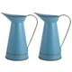 thumbnail image 2 of Vintage Metal Flower Vase Pot 2Pcs Rustic Style Round Blue Decorative Ornaments, 2 of 3