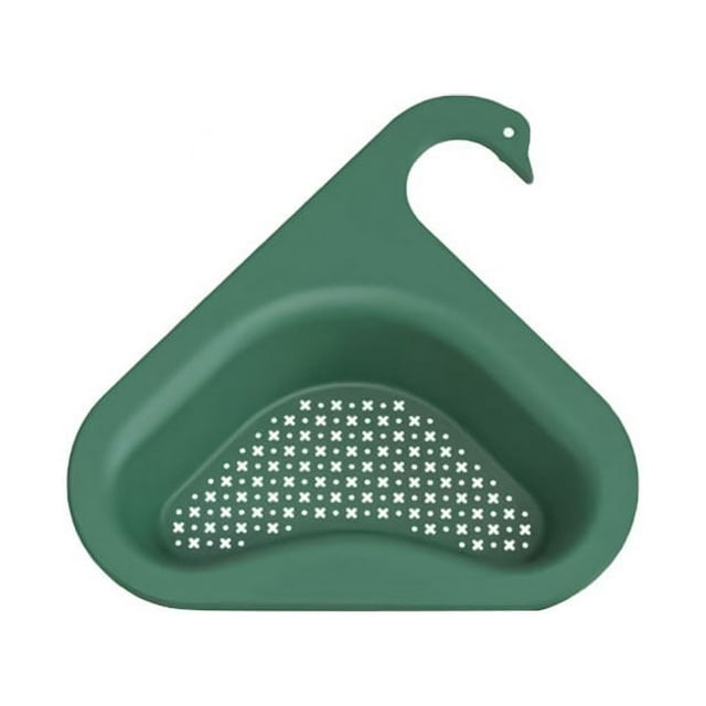 Cesta de drenaje para fregadero de cocina, estante de drenaje triangular con filtro colgante multifuncional, cesta de colador de fregadero de cocina de esquina fácil de desmontar para todos los