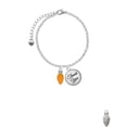 thumbnail image 2 of Delight Jewelry Silvertone Christmas Lights - Hot Orange Resin - Domed Thank You Charm Bracelet, 6"+2", 2 of 5