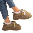 thumbnail image 3 of EKVAHL Women's Orthopedic Walking Loafers, Lace Up Faux Suede Platform Moccasins, Arch Support Wide Width Cold Weather Daily Casual Work Shoes Brown, 3 of 5
