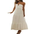 thumbnail image 2 of Robe Longue Y2k pour Femmes Bretelles Spaghetti Col en V Robe Maxi Dos Nu Vacances Anniversaire Plage Robe d'Été, 2 of 9