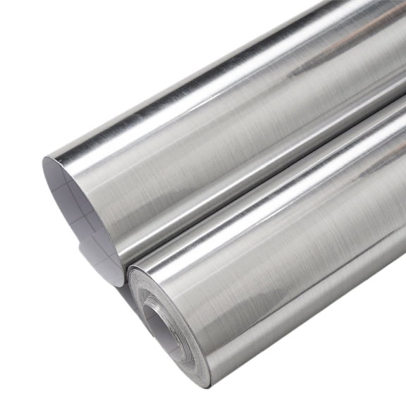 Bexikou Stainless Steel Contact Paper, 15.75 x 78.7 Inch Metallic Self Adhesive Removable Wallpaper, Waterproof Cabinet Liner Vinyl for Kitchen Countertop Cabinet Furniture Decor