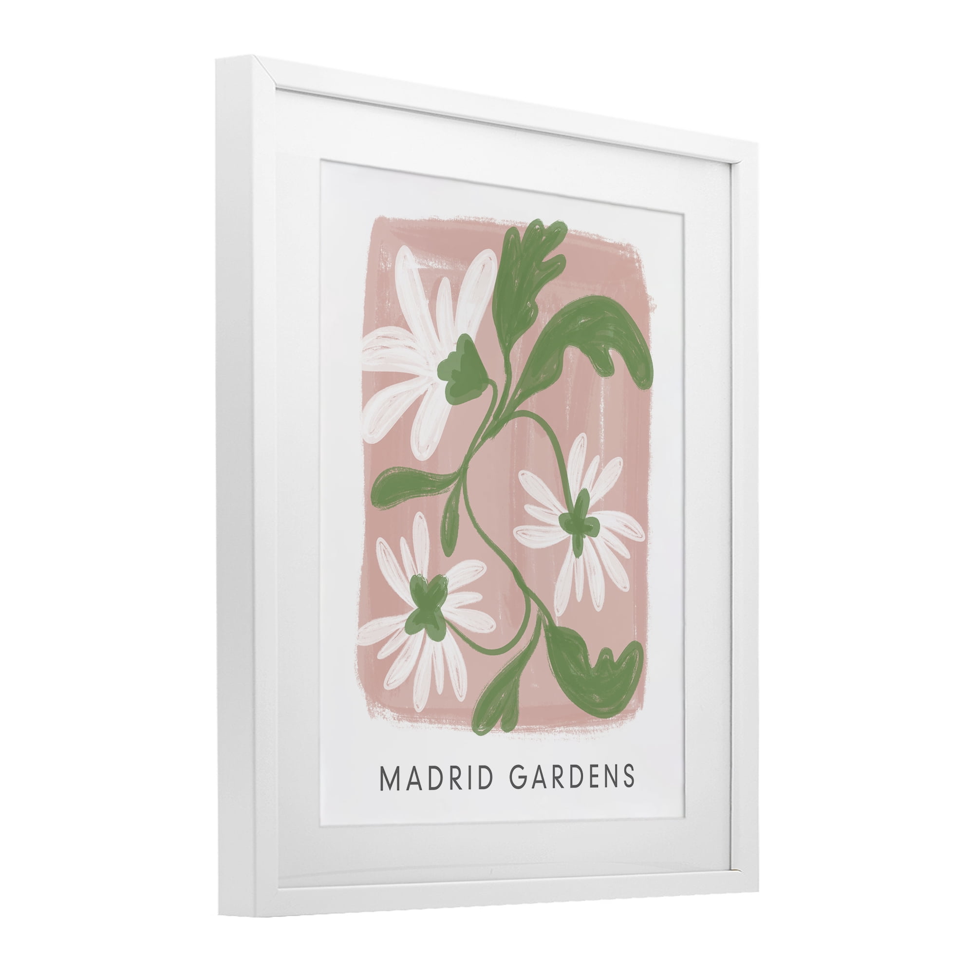 Stupell Industries Madrid Gardens Pastel Blooms White Framed Print Under Glass, design by Lucille Price