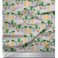 thumbnail image 1 of Soimoi Poly Georgette Fabric Tree,Giraffe & Reindeer Animal Print Sewing Fabric Yard 42 Inch Wide, 1 of 1