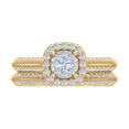 thumbnail image 4 of 3/4 Carat Cushion cut Halo Diamond Bridal Ring Set in 14K Yellow Gold - IGI Certified (Ring Size 9) (I1-I2 Clarity), 4 of 7