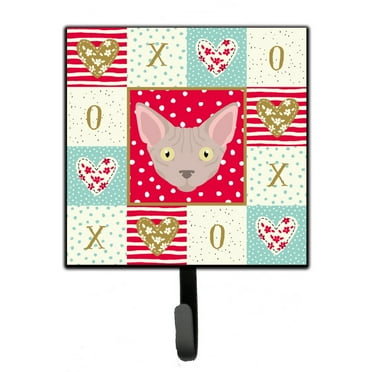 Carolines Treasures CK5133SH4 Minskin Cat Love Leash or Key Holder Red Single Hook multicolor