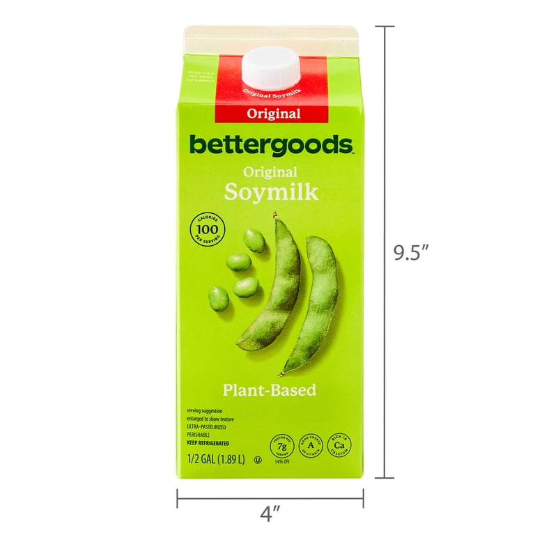 bettergoods Original Soymilk Half Gallon with 8g Protein, Vitamins