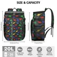 thumbnail image 3 of Travel Cooler Bag - Black Cartoon Dinosaurs Colorful Silhouettes Pattern Camping Beer Cooler Backpack with Bottle Opener- Waterproof Insulated Picnic Backpacks - Cooler Bag for Beach, 3 of 6