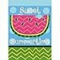 thumbnail image 3 of Sweet Summertime Watermelon Pink and Green Chevron 13 x 18 Small Garden Flag, 3 of 3