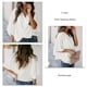 thumbnail image 5 of Tops fruncidos para mujer,Tops fruncidos para mujer Top con cuello en V para mujer Tops de media manga para mujer Aspecto llamativo, 5 of 6