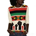 thumbnail image 3 of Craaazy Black History Month Clothing for Women Crewneck 3/4 Sleeve Summer Cozy Shirts Gifts, 3 of 9