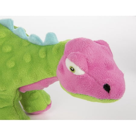 UPC: 0786306777869 | goDog Dinos Spike with Chew Guard Technology Durable Plush Dog Toy  Small  Green and Pink
