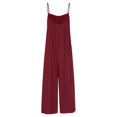 thumbnail image 1 of Gibobby Monos Holgados Mono informal con tirantes en 6 colores para mujer, pantalones de pierna ancha, mono sin mangas para el(Rojo， S), 1 of 5