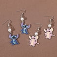 thumbnail image 2 of Pendientes de Metal Lilo & Stitch Disney para mujer, joyería delicada, accesorios Kawaii, Anime, niñas, 2 of 5