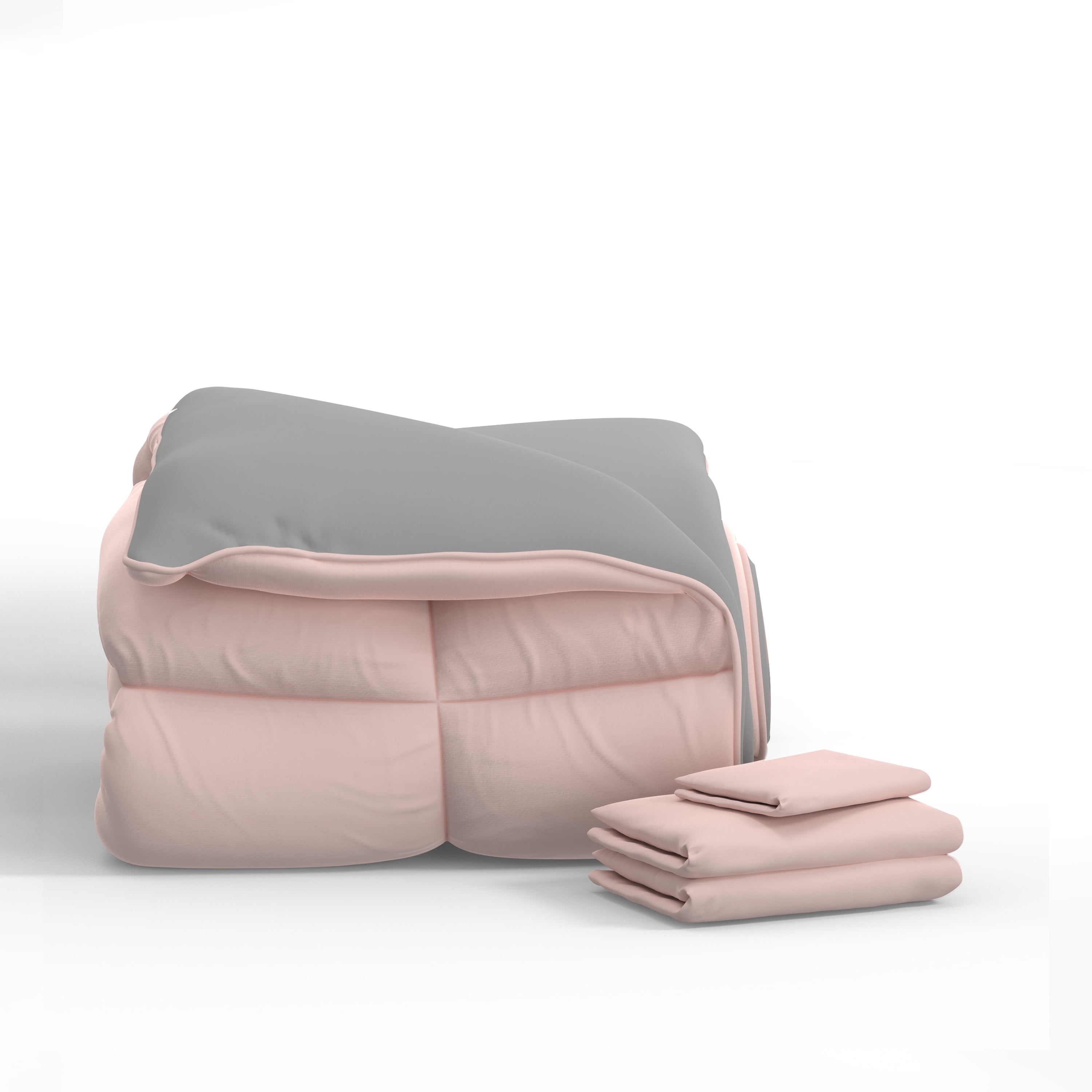 Dawn 4Piece Down Alternative BedinaBag Comforter Set in Pink Twin