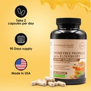 Rawleigh Honeybee Propolis Caps with Elderberry for Immunity & Allergy Support, 180 Count