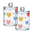 thumbnail image 2 of Colorful Heart with Dots Pastel Valentine Translucent Plastic Cans Storage Canisters with Lid Set of 4, 2 of 7