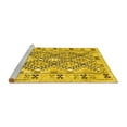 thumbnail image 2 of Ahgly Company Machine Washable Indoor Round Southwestern Yellow Country Area Rugs, 3' Round, 2 of 4