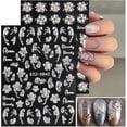 thumbnail image 5 of 5D Nail Sticker Design Nail Decals 4 Sheets Nail Stickers Flower Appliques Nail Art Self-Adhesive, 5 of 5