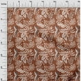 thumbnail image 3 of oneOone Cotton Jersey Rust Brown Fabric Tropical Leaf Quilting Supplies Print Sewing Fabric By The Yard 58 Inch Wide, 3 of 5