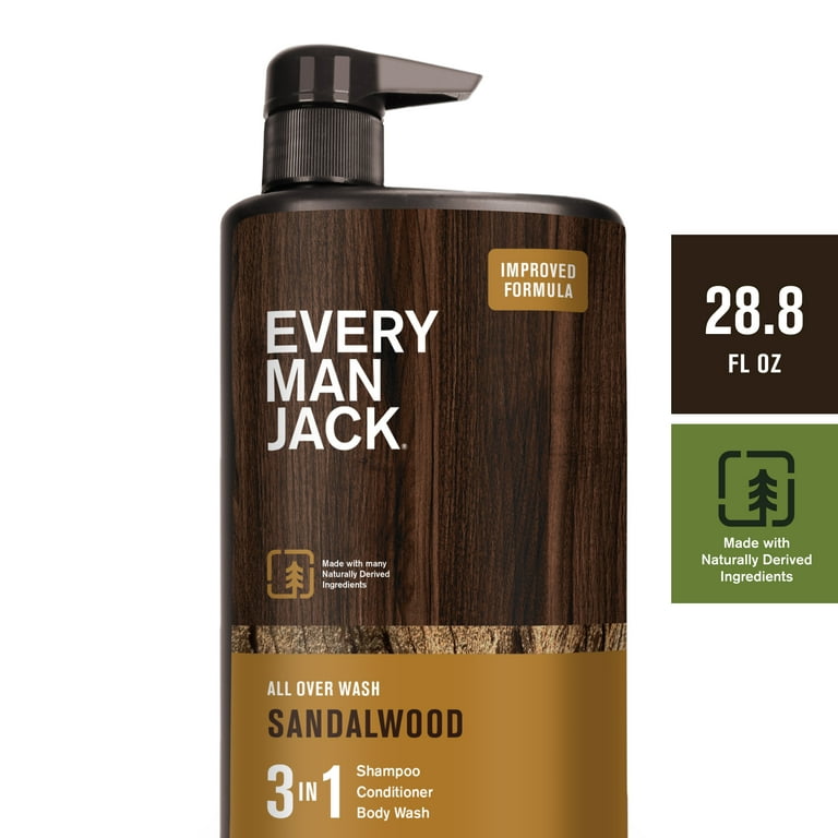 Every Man Jack Mens 3-in-1 All Over Wash Variety Pack Cedarwood
