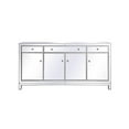thumbnail image 3 of Maklaine Modern 72" Metal and MDF Mirrored Credenza in Antique Silver, 3 of 8