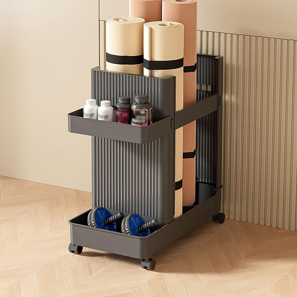 4-Tier Rolling Dumbbell Storage Rack - Heavy Duty Weight Organizer Cart For Home Gym Equipment